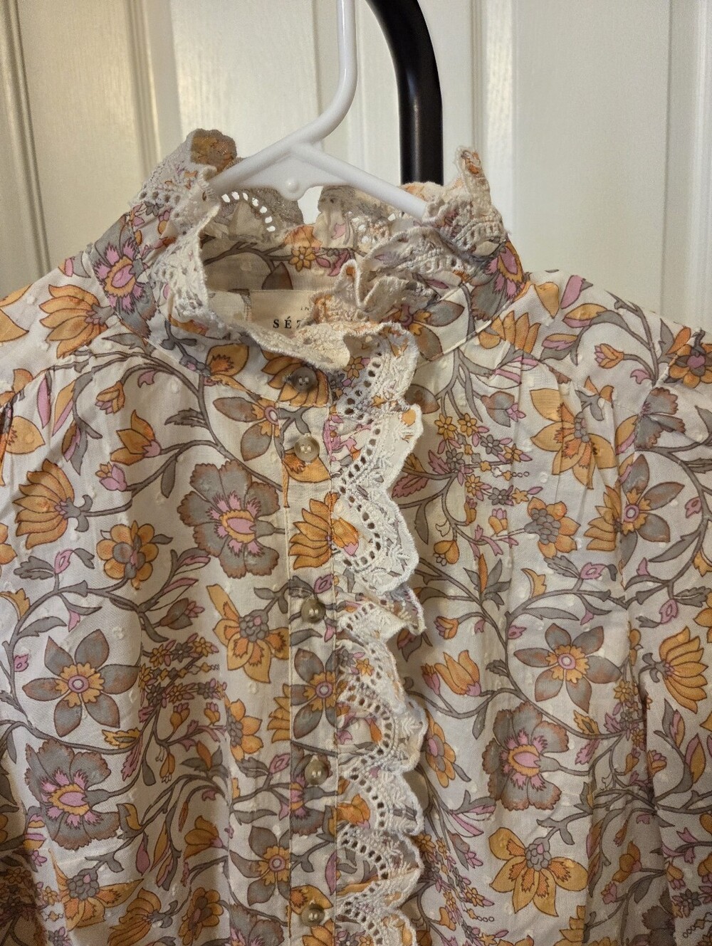 Sezane Chlo Shirt Imprimé Jardin Céleste - Size 32 NWOT - Picture 2 of 7